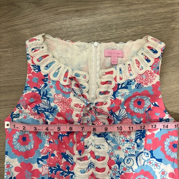 Lilly Pulitzer Shell Yeah Florida Shift Dress Sz 2 Pockets Preppy Nautical Beach - Picture 12 of 16